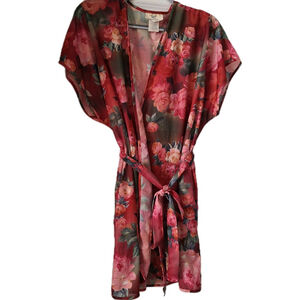 Undercover Wear Vintage Floral Lightweight Polyester Robe Womens XS Sexy Kimono